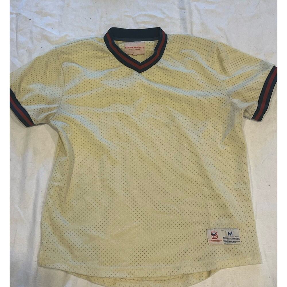 Y2K Bascom Projects Red/Navyblue Stripe Cream T-shirt | Size: Medium Great